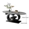 Side Table Coffee Table with Metal Base for Living Room,Oval Center Table, Sturdy Modern Tea Table, Sofa Cocktail Table for Kitchen,Balcony,Office ,Meeting Room, Easy Assembly Coffee Table for Living view 3