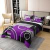 100% Cotton Abstract Stripes Swirls Duvet Cover Modern Purple White Comforter Cover Geometric Circles Lines Bedding Set Chic Black Grey Bed Sets Graphic Simple Style Quilt Cover With Zipper,King view 3