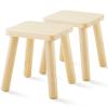 Beright Wooden Step Stools for Kids, Children's Stool fit with Sensory Table, Sturdy Sitting Stool with Assembled Four-Legged, for Children, Toddler, Square, 2 Pack view 1