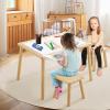 Beright Wooden Step Stools for Kids, Children's Stool fit with Sensory Table, Sturdy Sitting Stool with Assembled Four-Legged, for Children, Toddler, Square, 2 Pack view 2