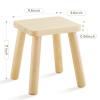 Beright Wooden Step Stools for Kids, Children's Stool fit with Sensory Table, Sturdy Sitting Stool with Assembled Four-Legged, for Children, Toddler, Square, 2 Pack view 3