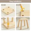 Beright Wooden Step Stools for Kids, Children's Stool fit with Sensory Table, Sturdy Sitting Stool with Assembled Four-Legged, for Children, Toddler, Square, 2 Pack view 4