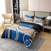 100% Cotton Modern Circles Swirls Comforter Cover King Geometric Spiral Square Bedding Set Blue Black Grey Duvet Cover Abstract Gromment Plaid Bed Sets Chic Graphic Texture Artwork Quilt Cover, 3Pcs view 2