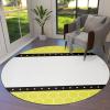 Round Area Rugs 3.3 FT Diameter for Kids Room Vellow Honeycomb Stripes Polka Dot Patterr Decorative Rug Carpet Floor Mat Yoga Mat for Boys Girls Playroom Home Decor view 1