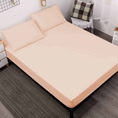 100% Egyptian Cotton 800 Thread Coun 3 Piece Fitted Sheet Set Twin Size 15" Deep Pocket Sheet Premium Hotel Quality Fitted Sheet Luxury Long Staple Super Softest - Blush Solid