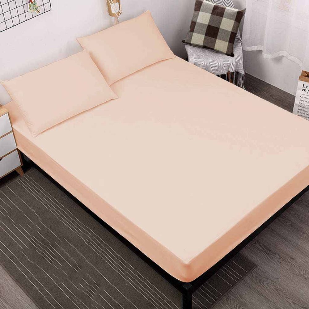 100% Egyptian Cotton 800 Thread Coun 3 Piece Fitted Sheet Set Twin Size 15" Deep Pocket Sheet Premium Hotel Quality Fitted Sheet Luxury Long Staple Super Softest - Blush Solid