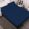 100% Egyptian Cotton 800 Thread Coun 3 Piece Fitted Sheet Set Queen Size 15" Deep Pocket Sheet Premium Hotel Quality Fitted Sheet Luxury Long Staple Super Softest - Navy Blue Stripe view 1