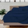 100% Egyptian Cotton 800 Thread Coun 3 Piece Fitted Sheet Set Queen Size 15" Deep Pocket Sheet Premium Hotel Quality Fitted Sheet Luxury Long Staple Super Softest - Navy Blue Stripe view 3