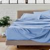 100% Egyptian Cotton 800 Thread Coun 3 Piece Fitted Sheet Set Full Size 15" Deep Pocket Sheet Premium Hotel Quality Fitted Sheet Luxury Long Staple Super Softest - Light Blue Stripe view 3