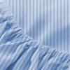 100% Egyptian Cotton 800 Thread Coun 3 Piece Fitted Sheet Set Full Size 15" Deep Pocket Sheet Premium Hotel Quality Fitted Sheet Luxury Long Staple Super Softest - Light Blue Stripe view 4
