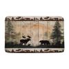 GIXKOXE Rustic Cabin Bath Mat Bear Deer Forest Print Country Farmhouse Wooden Board Retro Lodge Hunting Camping Bathroom Rugs view 1