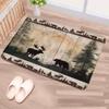 GIXKOXE Rustic Cabin Bath Mat Bear Deer Forest Print Country Farmhouse Wooden Board Retro Lodge Hunting Camping Bathroom Rugs view 3