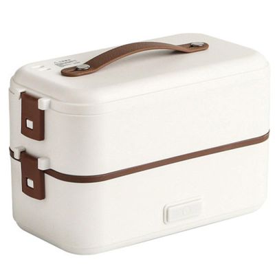 Electric Lunch Box, Warm Lunch Box for Adults, Portable Food Warmer for Car/truck/home Self-heating Box with 304 Stainless Steel Container, Plug In Lunch Box (White,M)
