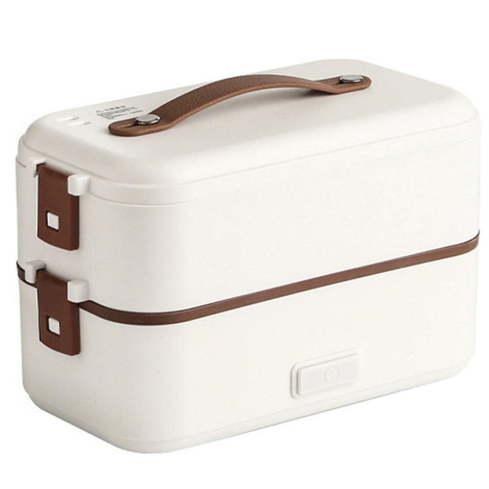 Electric Lunch Box, Warm Lunch Box for Adults, Portable Food Warmer for Car/truck/home Self-heating Box with 304 Stainless Steel Container, Plug In Lunch Box (White,M)