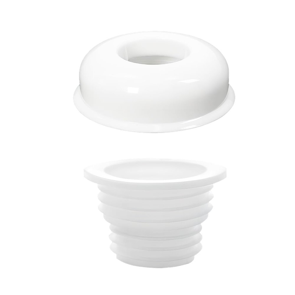 Qrity Drain Pipe Seal Deodorant, Drain Pipe Seal Hose Silicone Plug, Kitchen Pipe Sewer Seal Ring, with Decorative Cover, Suitable for use with 50mm PVC Downpipes