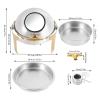 Round Chafing Dish Stainless Steel Chafer Roll Top Chafer for Catering Buffet Warmer Set Dinner Serving Buffet Warmer with Pans and Fuel Holders for Home and Restaurant Use(Style 10) view 2