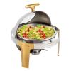 Round Chafing Dish Stainless Steel Chafer Roll Top Chafer for Catering Buffet Warmer Set Dinner Serving Buffet Warmer with Pans and Fuel Holders for Home and Restaurant Use(Style 10) view 3