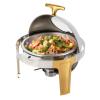Round Chafing Dish Stainless Steel Chafer Roll Top Chafer for Catering Buffet Warmer Set Dinner Serving Buffet Warmer with Pans and Fuel Holders for Home and Restaurant Use(Style 10) view 4
