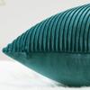 YCOLL Teal Pillow Covers 20x20 Set of 2 Velvet Striped Pattern - Soft Throw Pillows for Home Decor, Luxury Decorative Pillow Covers for Couch, Bed,Living Room view 2