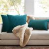 YCOLL Teal Pillow Covers 20x20 Set of 2 Velvet Striped Pattern - Soft Throw Pillows for Home Decor, Luxury Decorative Pillow Covers for Couch, Bed,Living Room view 3