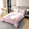 jejeloiu Kids Cat Cotton Duvet Cover Set Twin Cute Kitten Floral Comforter Cover Set for Girls Teens Pet Cat Pink Flowers Bedding Set Spring 3D Animal Bedspread Cover Bedroom Decor Quilt Cover 2Pcs view 2