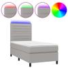 CUMYZO Box Spring Bed with Mattress&LED Light Gray Twin Fabric Gray 57.38kg/126.236Ib view 2