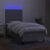 CUMYZO Box Spring Bed with Mattress&LED Light Gray Twin Fabric Gray 57.38kg/126.236Ib view 3