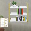 CNCEST 3 Storey Wall Mounted Floating Bookshelf, Wood Wall Bookshelf with Metal Frame Display Shelf for Bathroom Kitchen Living Room Bookshelf view 1
