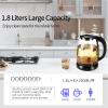 FairUo Kettles, for Boiling Water, 1.8L Kettles for Boiling Water Tea Coffee Borosilicate Glass 1500W Portable Household Appliances for Hotel Family Trip Water Boiler Pot Boil-Dry/Blue view 3