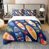 Ocean Surfboard Cotton Duvet Cover Set Queen Size Kids Girls Boys Tropical Summer Sea Beach Bedding Set Soft Soft Cotton Comforter Cover Set Palm Leaf Floral Duvet Cover Bed Set Chic Bedroom Decor view 3