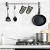 5 Packs Hot Handle Holder,Leomon Floral Leaves Cast Iron Skillets Pan Handle Covers Sleeves Potholder Kitchen Decor Essential Cookware for Camping Cooking Tools,Spring Summer Black White Plaid Lattice view 2