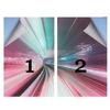 Blue White and Dark Blue Static Cling Decorative Window Film Vinyl Non Adhesive Privacy Film Stained Glass Window Film for Bathroom Shower Door, Yurikamome Tokyo Glass Films 17.7Wx23.6L-inch x2 Pcs view 2