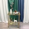 RUVOO Rolling Cart Kitchen Cart Rolling Storage Cart 2 Tier Metal Rolling Cart with Wheels European Style Trolley Hotel Drinks and Food Tea Cart Kitchen Storage Cart Rolling Utility Cart Serving Cart view 2