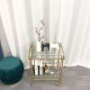 RUVOO Rolling Cart Kitchen Cart Rolling Storage Cart 2 Tier Metal Rolling Cart with Wheels European Style Trolley Hotel Drinks and Food Tea Cart Kitchen Storage Cart Rolling Utility Cart Serving Cart view 3