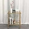 RUVOO Rolling Cart Kitchen Cart Rolling Storage Cart 2 Tier Metal Rolling Cart with Wheels European Style Trolley Hotel Drinks and Food Tea Cart Kitchen Storage Cart Rolling Utility Cart Serving Cart view 4