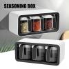 VALINK Spice Box, Wall Mounted Jars,Clear Seasoning Storage Container Rack Combo Set Kitchen Spice Pots for Kitchen Gray view 2