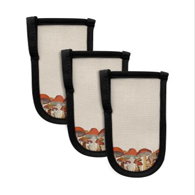 3 Packs Hot Handle Holder,Forest Mushroom Cast Iron Skillets Pan Handle Covers Sleeves Potholder Kitchen Decor Essential Cookware for Cooking Tools,Cartoon Magic Wonder-Land Vintage Fairy Leaves
