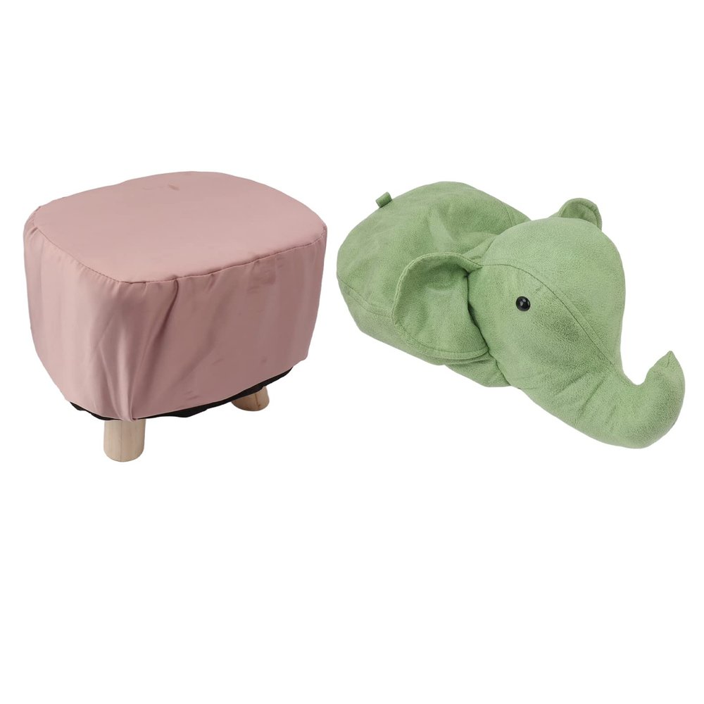 BAOK Animal Footstools, Elephant Shaped Cute Animal Stool Slip Resistant Stable Space Saving for Home for Adults (Green)