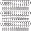 Curtain Rings with Clips Hooks, 100Pcs 1 inch Metal Stainless Steel Drapery Rings Hanger Clips for Tension Rod Bracket Eyelets Decorative Hangers, Matte Silver (1" Interior Diameter) view 1