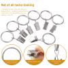 Curtain Rings with Clips Hooks, 100Pcs 1 inch Metal Stainless Steel Drapery Rings Hanger Clips for Tension Rod Bracket Eyelets Decorative Hangers, Matte Silver (1" Interior Diameter) view 2