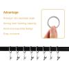 Curtain Rings with Clips Hooks, 100Pcs 1 inch Metal Stainless Steel Drapery Rings Hanger Clips for Tension Rod Bracket Eyelets Decorative Hangers, Matte Silver (1" Interior Diameter) view 4
