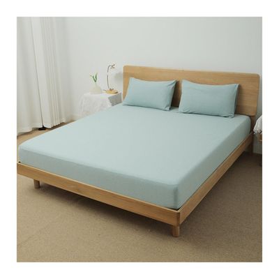 OBONG 1 Fitted Sheet Only 100% Cotton Crisp Percale Weave Mattress Protector Cool Breathable Comfort with Moisture Wicking Bedspreads Fits Mattress Upto 12" (Color : B, Size : King)