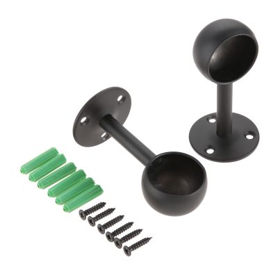 Flange Flange Bracket Flanged FittingDurable 4pcs Round End Flange Rod Holder Steel Closet Pole Socket Brackets Wardrobe Rod Bracket Curtain Rod End Support 16/19/22/25/32mm bedrooms, bathrooms, bal
