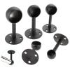 Flange Flange Bracket Flanged FittingDurable 4pcs Round End Flange Rod Holder Steel Closet Pole Socket Brackets Wardrobe Rod Bracket Curtain Rod End Support 16/19/22/25/32mm bedrooms, bathrooms, bal view 3