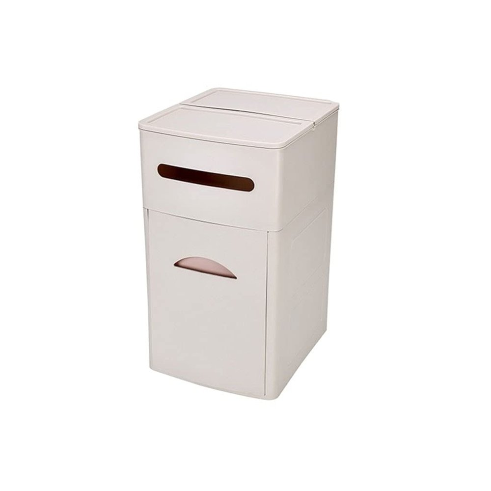 Trash Can Kitchen 10L Toilet Trash Can Tissue Box All-in-one Toilet Drawer Box Shelf Two-in-One Drawer with Storage Wastebasket for Office (Color : A) (C)