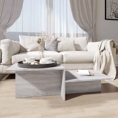 CUMYZO Coffee Table Gray Sonoma 43.9"x19.7"x13" Engineered Wood Gray 16.4kg/36.08Ib