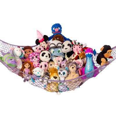Stuffed Animal Hammock | Corner Stuffed Animal Storage & Plushie Net | Toy Hammock for Stuffed Animals | Holds 12lbs | Easy Hang, All Hardware Included | Pastel Purple Bedroom Decor | by Lilly's Love