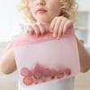 Bumkins - Silicone Snack & Sandwich Bags - For Storage, Food Prep, Lunch Bag - Reusable, Leak Resistant, Washable, Microwave, Freezer & Dishwasher Safe - 2 pack - Pink view 4