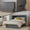 AFI, Monroe Full Murphy Bed Chest with 6" Mattress, Storage Drawer & Built-in USB Charger, Grey view 1