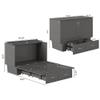 AFI, Monroe Full Murphy Bed Chest with 6" Mattress, Storage Drawer & Built-in USB Charger, Grey view 3